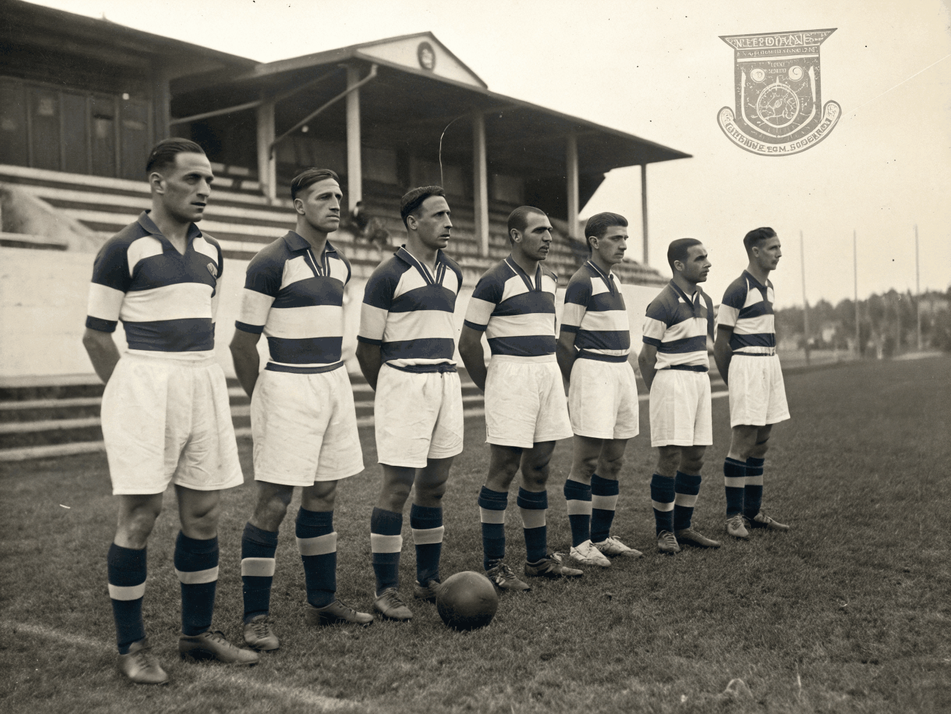1940-1941 namağlup şampiyon Beşiktaş kadrosu ve Şeref Stadı tribünleri