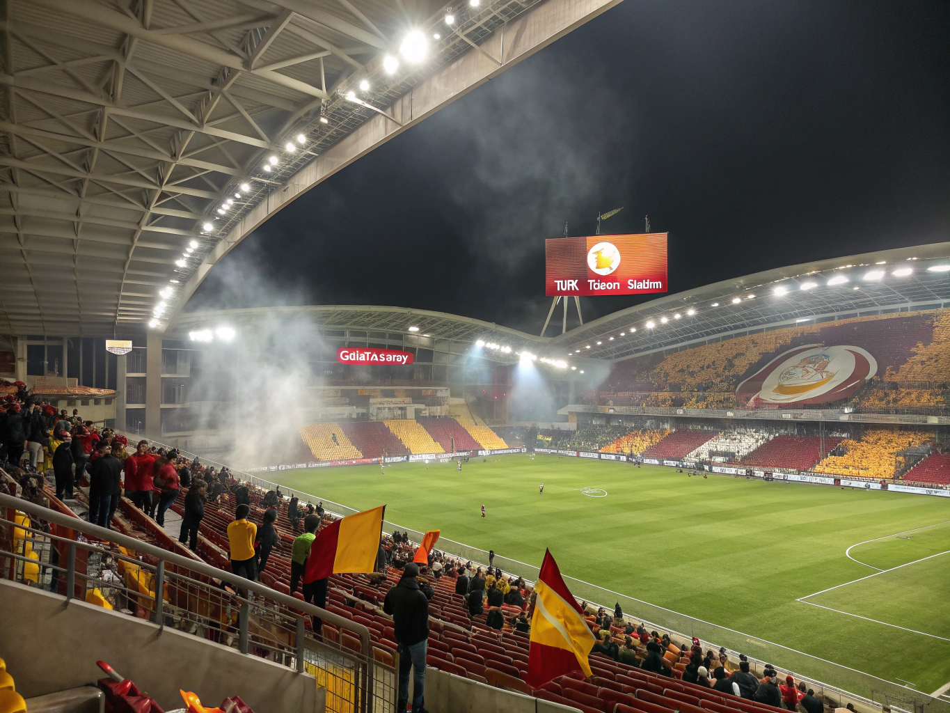 Tarihî tribün koreografisi ve taraftar kalabalığı