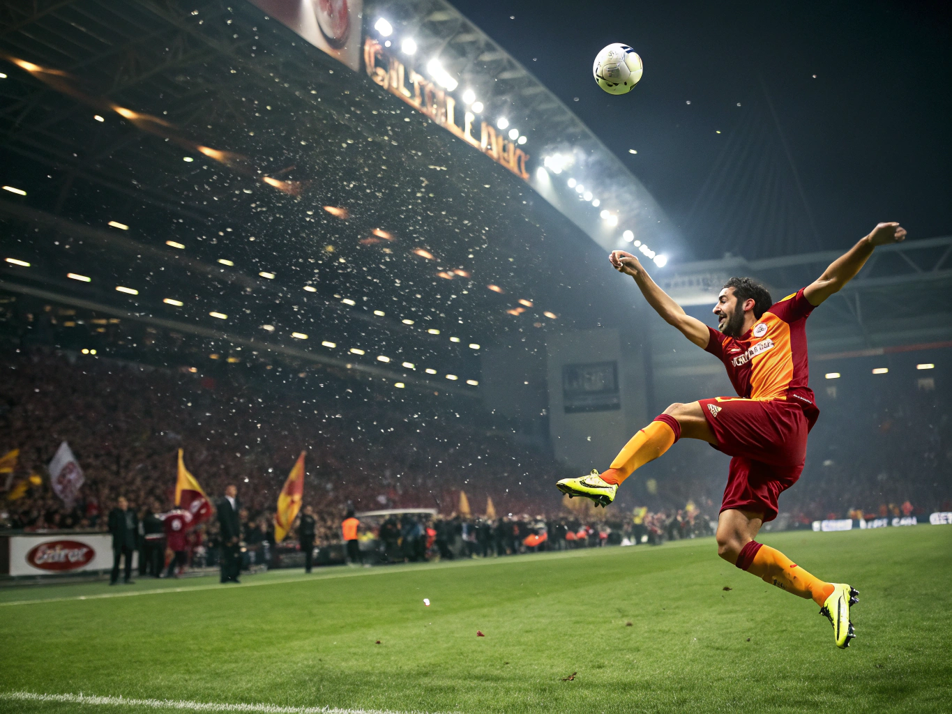 Trabzonspor 2021-22 Şampiyonluk Gecesi dev bayrak ve meşale koreografisi